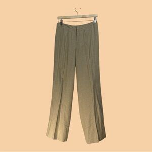 Company Ellen Tracy Linen Blend Khaki Trousers Unlined Size 4